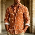 thumbnail image 5 of SGFCWSX Men's Floral Print Shirt Long Sleeve Button Down Casual Fashion Slim Fit Vintage Shirts Multicolor Size XS, 5 of 5