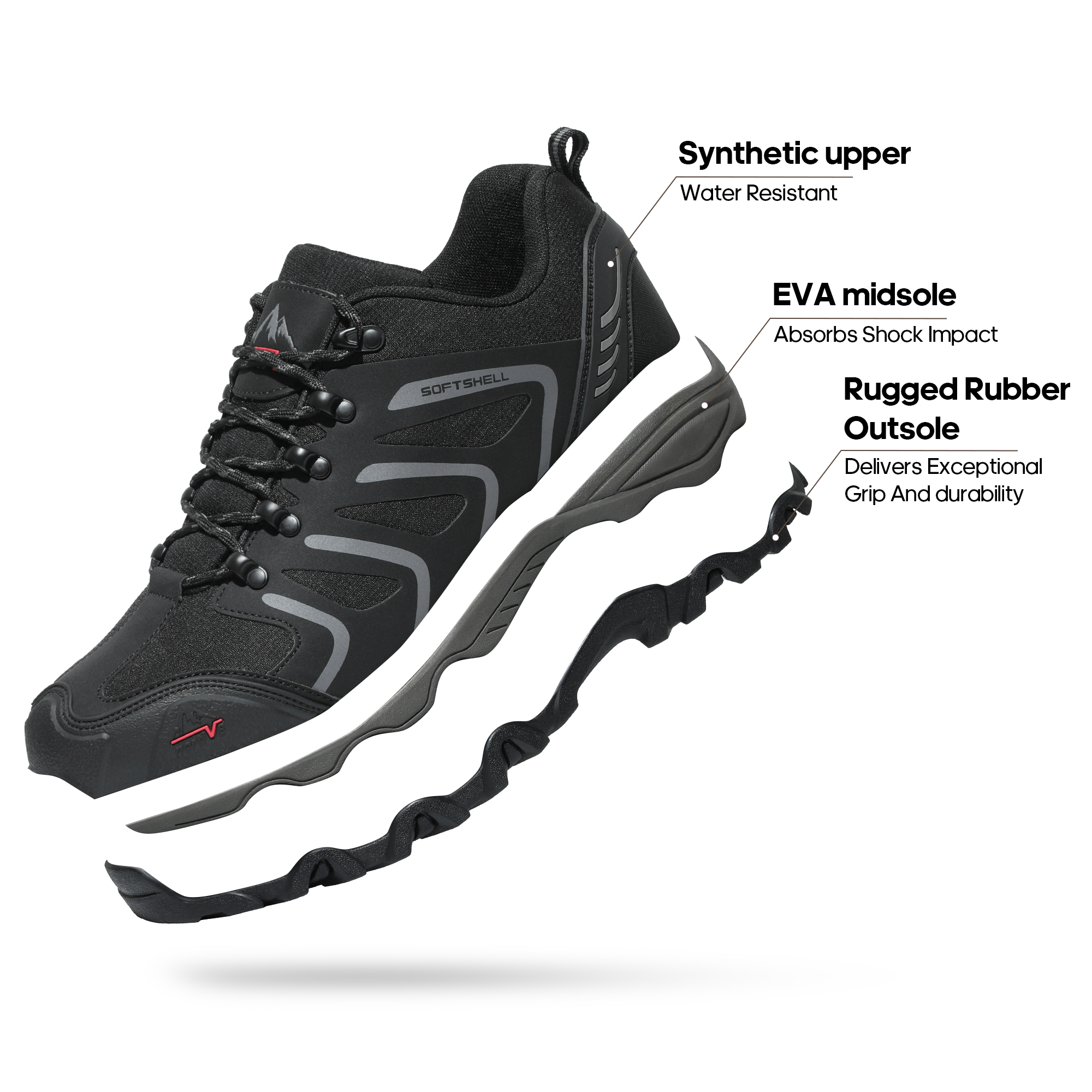 Burudani Men's Waterproof Hiking Boots with Arch Support photo 4