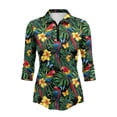thumbnail image 2 of Uorisanigo Hawaiian Parrot Women's Golf Top Size S Soft Casual Long Sleeve Golf Polo Shirts with Zipper Versatile Quick Dry Athletic Tops for Workout Sports Comfortable Pullover, 2 of 7