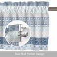 thumbnail image 6 of Geometric Bohemia Valance Curtain Stripes Gray White and Blue Window Valances Rod Pocket Short Curtains Window Treatments for Kitchen Bedroom Bathroom Laundry 56" x 16", 6 of 9
