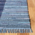 thumbnail image 3 of SAFAVIEH Rag Romeo Striped Fringe Cotton Runner Rug, Navy/Blue, 2'3" x 9', 3 of 7