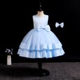 thumbnail image 1 of Vestido De Bebé De 2 A 8 Años De Edad Falda De Algodón De color Sólido Con clip Para El Pelo De Lazo , Fiesta De Cumpleaños Para Niños Con Regalos, 1 of 4