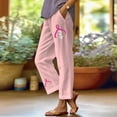 thumbnail image 3 of AWXNJUX Wide Leg Pants Woman Breast Cancer Awareness Month Women's Stylish Pocket Casual Pants Womens Sweatpants Womens Linen Pants Femme Pantalon (Black,S), 3 of 3
