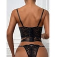 thumbnail image 3 of Gibobby Sujetador De Encaje Para Mujer Nueva sexy lencería de encaje ropa interior ropa de dormir anillo de pijamas liguero(Negro, G), 3 of 5