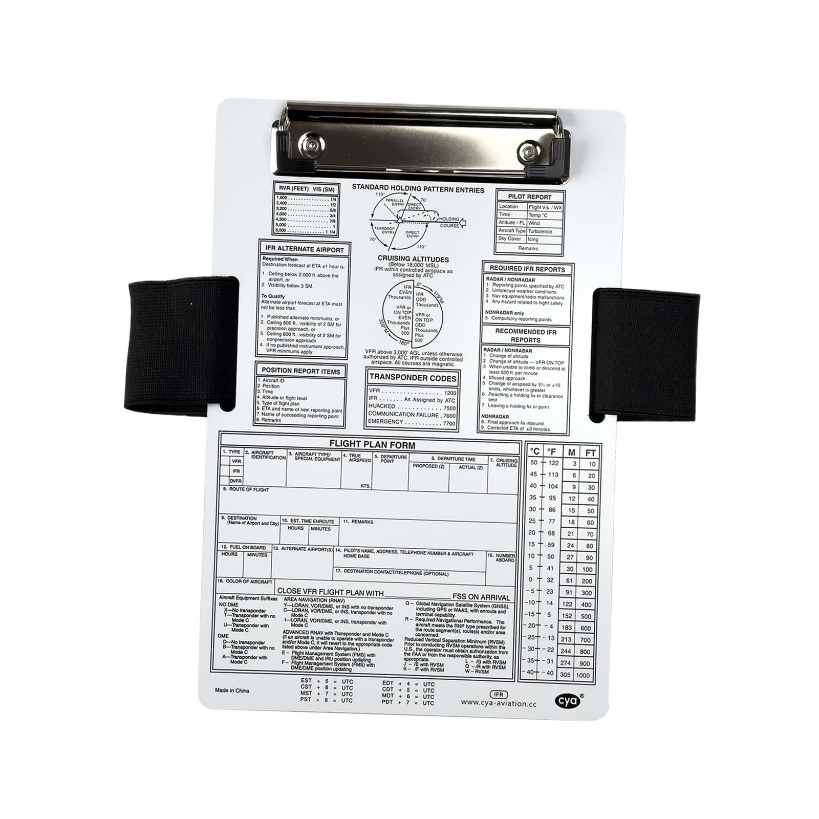 Kneeboard,Aluminum VFR/IFR Kneeboard with Metal Clip, Aluminium