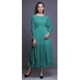 thumbnail image 2 of Bimba Block Ladies Bishop Sleeve Round Neck Ruffle Maxi Smocked WaistÂ&nbsp;Dress-Small, 2 of 5