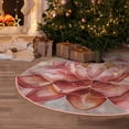 thumbnail image 5 of Daiia Pink Lotus Drawing Merry Christmas Tree Skirt , Xmas Large Lace-up Tree Skirt, Santa Snowflakes Rustic Home Decorations New Year Party Farmhouse Decor-48", 5 of 6