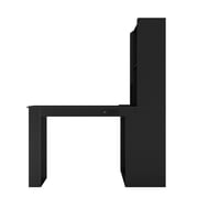 Modern L Shaped Computer Desk with Bookshelf and Hutch, Home Office Corner Study Desk Writing Table with Storage Drawers and LED Light