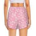 thumbnail image 4 of Uemuo Flamingos and Flowers Pattern Women's Athletic Shorts High Waisted Running Shorts with Liner Pockets Gym Elastic Workout Shorts-, 4 of 9