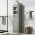 thumbnail image 4 of Lordear White/Grey Freestanding Linen Tower with 4-Tier Shelves - Space Saver Cabinet Grey, 4 of 5