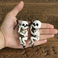 thumbnail image 6 of PEIBang 2Pcs Halloween Skeleton Figurines Pot Sitter Decoration,3.4 Inch White Resin Skeleton Statues,Halloween Hanging Figurine for Garden Plant Decor, 6 of 7