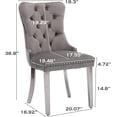 thumbnail image 3 of JESTOP Velvet Dining Chairs Set of 2, Tall Back Side Chair, Modern Upholstered High-end Tufted Side Chair with Button Back Ring, Silver Legs (Grey), 3 of 7