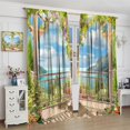 thumbnail image 4 of Sunlight Beach Curtains, Tropical Mountains Seas Landscape Blackout Drapes Summer Scape Window Treatments for Living Room Bedroom 84x84in, 4 of 5
