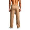 thumbnail image 4 of Rexolia Men's Sweatpants Straight Leg Open Bottom Soft Stretch Drawstring Waist Athletic Casual Camel XL, 4 of 4