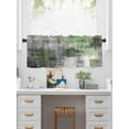 thumbnail image 5 of Valances for Windows Sage Green Grey Rod Pocket Cafe Window Treatments Valance Curtains for Kitchen Bathroom Laundry Basement Windows 42"x18", 5 of 9