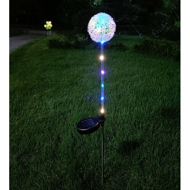 3-head solar dandelion light outdoor ground-inserted lawn garden decorative light LED onion ball flower landscape light
