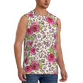 thumbnail image 2 of Bingfone Rose Mix Leopard 4 Pattern Men's Tank Tops Workout Sleeveless Tee Shirts Running Beach Tanks for Men-X-Large, 2 of 4