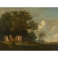 thumbnail image 2 of Dirck Dalens 14x12 Black Ornate Wood Framed Double Matted Museum Art Print Titled: Diana and Callisto (1635-1645), 2 of 5