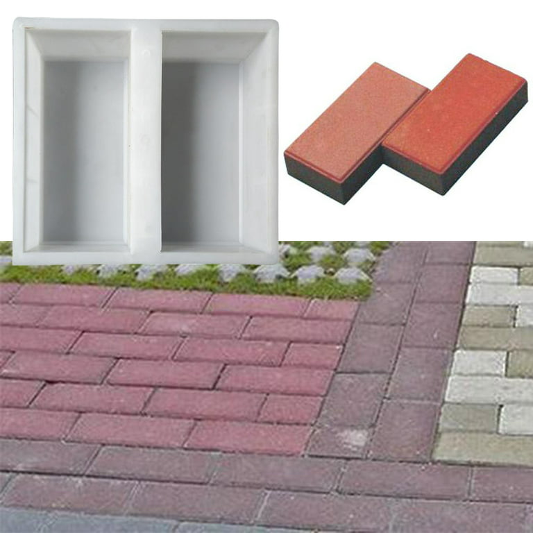 DIY Hollow Dutch Brick Mold - Smooth Surface Durable Garden Pavement Brick Mould (FOR Household), White