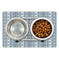 thumbnail image 1 of Tribal Pet Mat for Food and Water, Moroccan Geometric Border Image with Dots Triangles Artwork, Non-Slip Rubber Mat for Dogs and Cats, 18" X 12", by Ambesonne, 1 of 2