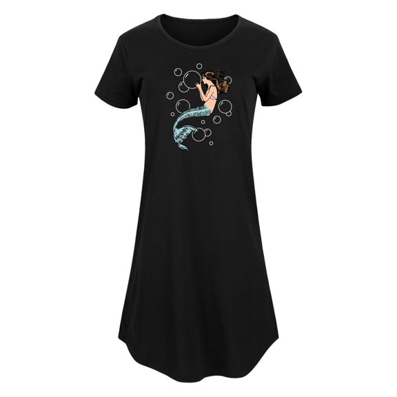 Instant Message - Mermaid Holding Bubbles - Women's Any Way Dress