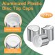 thumbnail image 3 of 12 piezas de tapas de disco de plástico aluminizado, tapas de presión duraderas 24/410 para botellas exprimibles, plata y blanco, 3 of 6