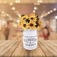 thumbnail image 5 of Zhiyie 1Pc Flower Arrangement Flower Pot Retro Flower Vase Metal Flower Kettle Desktop Ornament for Office Decor (White Letters Pattern Size S), 5 of 10