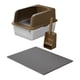 thumbnail image 5 of Caja de arena de acero inoxidable, caja de arena, caja de arena de lado alto, bandeja de arena para mascotas con parte abierta café, 5 of 9