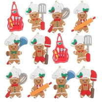 FELTECHELECTR 5 Gingerbread Man Hanging Decor Small Ornaments Assorted Color for Christmas Party Home Decoration 2 95x2 55in