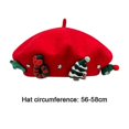 thumbnail image 5 of Solid Color Christmas Beret Hat New Wool Without Eaves Beanie Cap Winter Warm Painter Hats Women Girls, 5 of 5