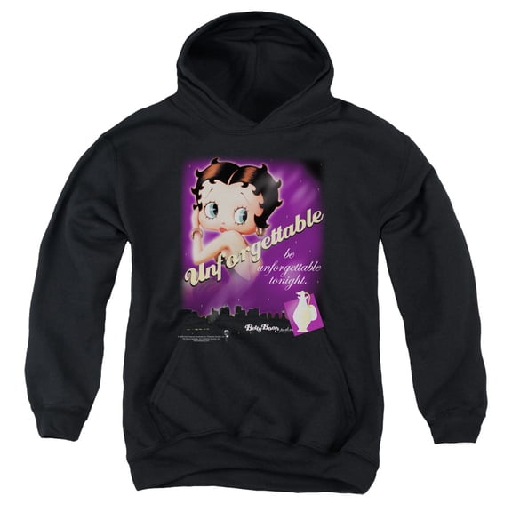 Betty Boop Unforgettable Youth Pullover Hoodie Sweatshirt Black
