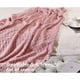 thumbnail image 5 of CREVENT Manta de Punto Rosa Claro para Sofá Silla, Suave y Decorativa para Primavera Verano (50''X60'' Rosa Polvo/Rosa Pálido), 5 of 5