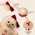 thumbnail image 2 of Phantoscope Christmas Series Gingerbread Girl Shaped Decorative Pillow, 18" x 13", Beige, Pack of 1, 2 of 4
