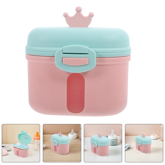 TABLZONE Airtight Pink Milk Powder Canister with Ergonomic Handle for Home Use  Durable Portable Formula Dispenser