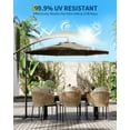 thumbnail image 4 of Parasol Déporté Suspendu de 10 Pi, Ombrage pour Terrasse Extérieure, Inclinaison Réglable, 8 Baleines, Protection UV, 4 of 6