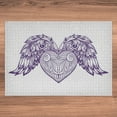 thumbnail image 6 of Ambesonne Wings Print Jigsaw Puzzle, Heart Botany Ornate, Heirloom-Quality Fun Activity for Family Durable Cardboard, 1000 pcs, Dark Purple and Pale Mauve, 6 of 6
