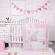 thumbnail image 1 of La Premura Baby Elephant Nursery Crib Bedding Set for Girls - Pink Elephant & Love Balloons 3-Piece, 1 of 8