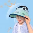 thumbnail image 2 of SGFCWSX Boys Sun Visor Hat USB Rechargeable Fan Wide Brim UV Protection Cute Adjustable Summer Outdoor Beach Hat for Kids Light Blue Free Size, 2 of 7