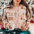 thumbnail image 4 of IROINNID Sweatshirt for Women Loose Fit Crewneck Pullover Funny Christmas Printed Long Sleeve Winter Thermal Sweatshirt,Pink, 4 of 6