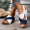thumbnail image 4 of Women Flat Sandals, Women's Flat Sandals, Womens Orthopedic Sandals Summer Color Block Arch Support Shoes Casual Ankle Strap Slingback Platforms Comfortable Dress Shoes, White 10, 4 of 9