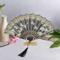 thumbnail image 4 of Unique Bargains Tassel Folding Fan 1 Pc for Weddings Parties Black, 4 of 5