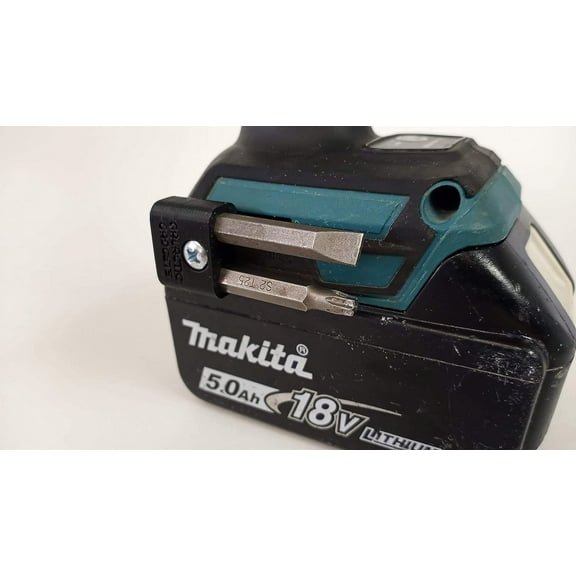 Side Mounted MAGNETIC Bit Holder for MAKITA 18V and Ryobi 18V Drills, Drivers, Impacts Black