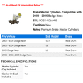 thumbnail image 2 of Brake Master Cylinder - Compatible with 2000 - 2005 Dodge Neon 2001 2002 2003 2004, 2 of 2