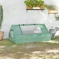 thumbnail image 6 of Outsunny 71" X 55" X 32" Mini Tunnel Greenhouse,Garden Planting Shed,Outdoor Flower Planter Warm House with Zipper Windows and Door,Green,Green Steel Garden Outdoor Sheds, 6 of 7