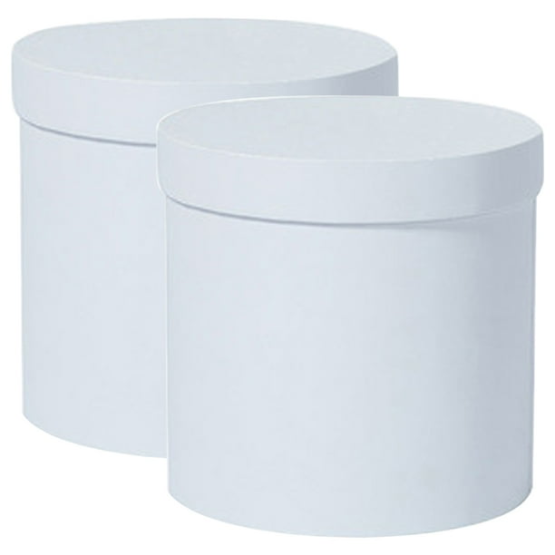 GOOHOCHY 2 cajas redondas para flores, cubos cilíndricos de cartón para embalaje de flores.