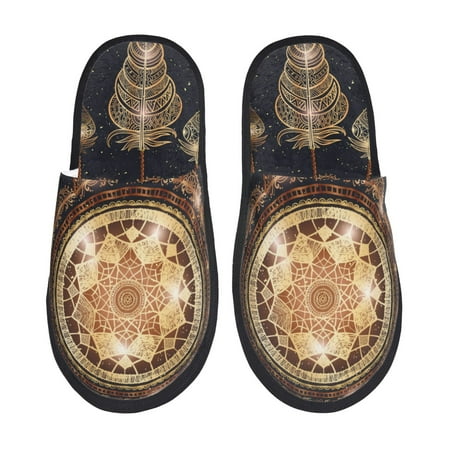 

Silkie Dreamcatcher With Mandala Slippers for women and Men House Shoes for Unisex Indoor House Shoes-Medium