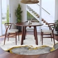 thumbnail image 4 of Gray Gold Marble Round Area Rug 5 FT, Non Slip Bedroom Area Rug, Modern Abstract Marble Crack Texture Washable Soft Circular Carpet Non-Shedding Floor Mat for Kitchen Dining Room Foyer Balcony Dorm, 4 of 9