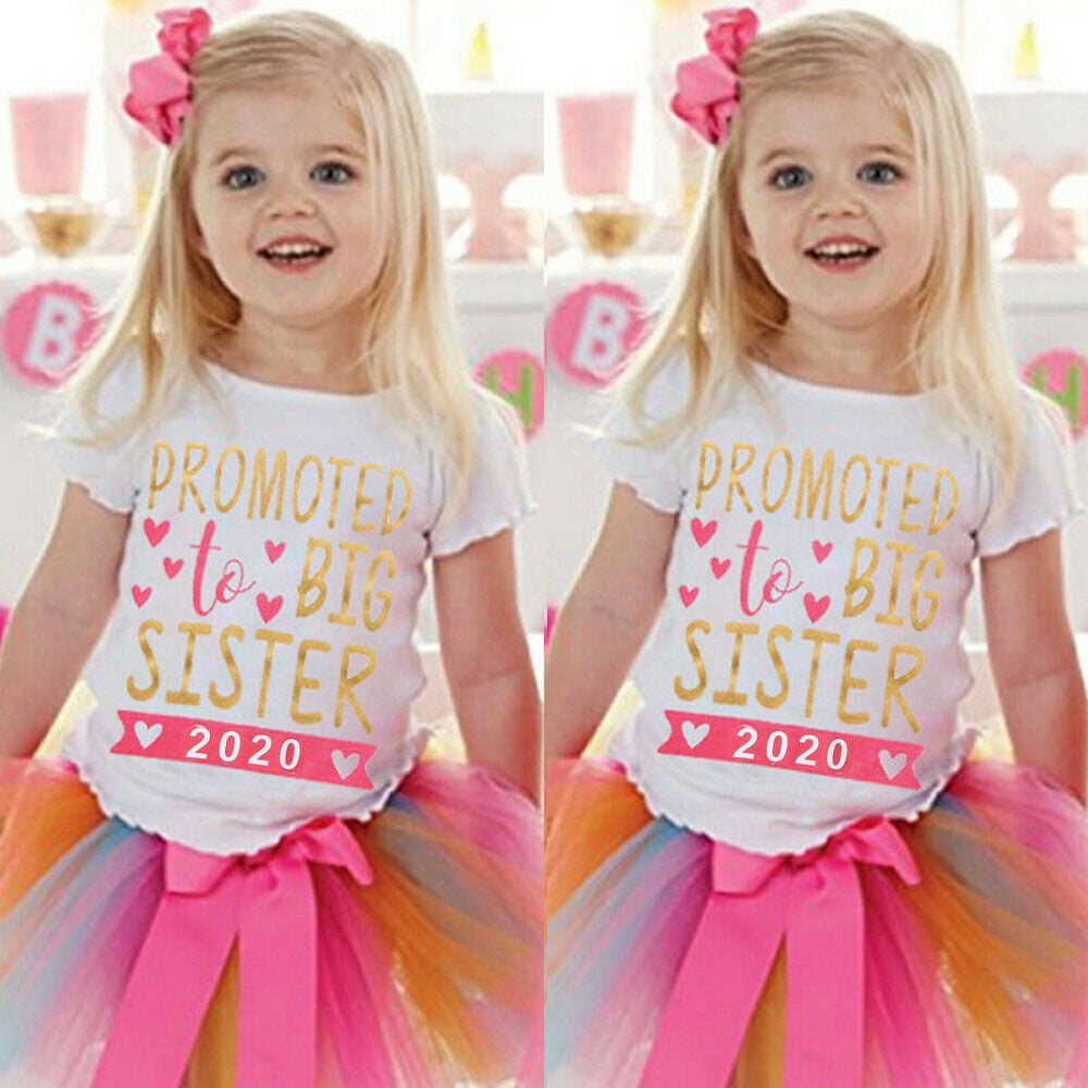 Tstars Big Sister Shirt Promoted to Big Sister Girls Outfit Toddler Girls Shirts 