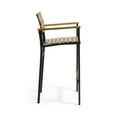thumbnail image 3 of Noble House Brampton Industrial Acacia Wood Barstool (Set of 2) Teak and Black, 3 of 10