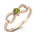 thumbnail image 2 of Mooneye Infinity Knot 3mm Round Peridot 925 Sterling Silver Rose Vermeil Bow Tie Women Gifts Ring, 2 of 3